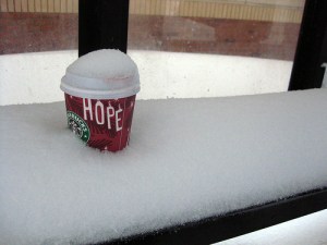 coffee in the snow